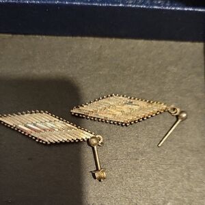 Vintage sterling silver Geometric Mesh Earrings